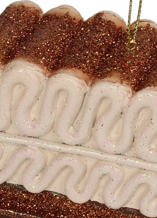 Kersten Ijstaart kersthanger 10 cm - detail 2 bruin