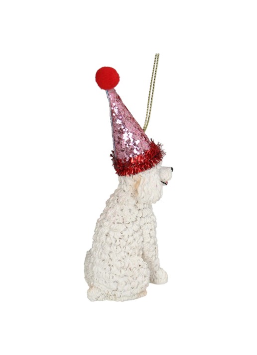 Kersten Labradoodle kersthanger 12,7 cm - voorkant 2 wit