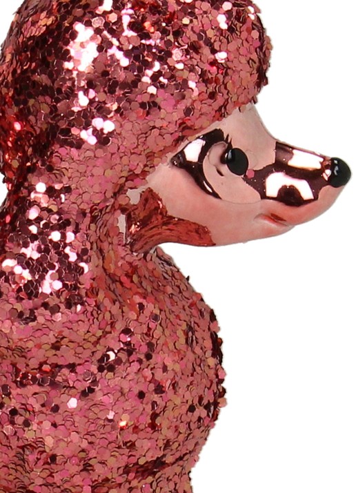 Kersten Poedel kersthanger 9,5 cm - detail roze
