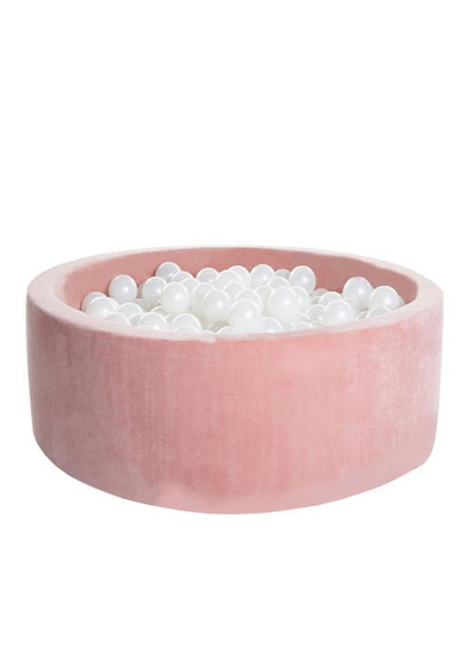 KidKii Boucle ballenbak 90 x 30 cm inclusief 150 ballen  - voorkant 3 roze