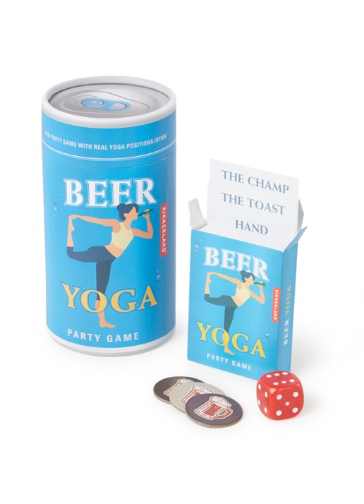 Kikkerland Bier Yoga kaartspel - voorkant blauw