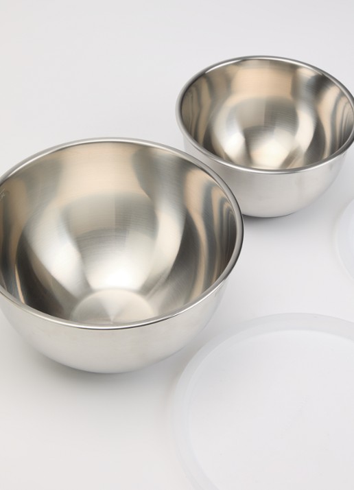 KitchenAid Beslagkom met deksel set van 2  - voorkant 2 zilver