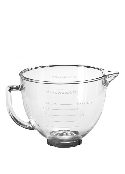 KitchenAid Beslagkom van glas 4,8 liter 5K5GB - voorkant transparant