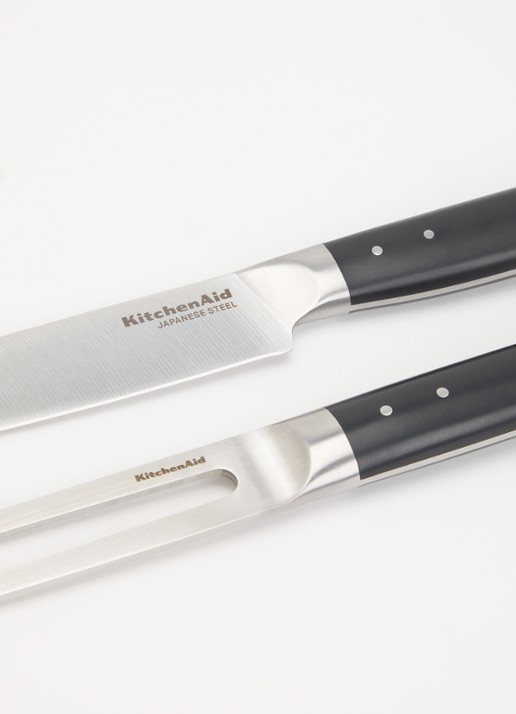 KitchenAid Carving messenset 2-delig  - voorkant 2 zwart