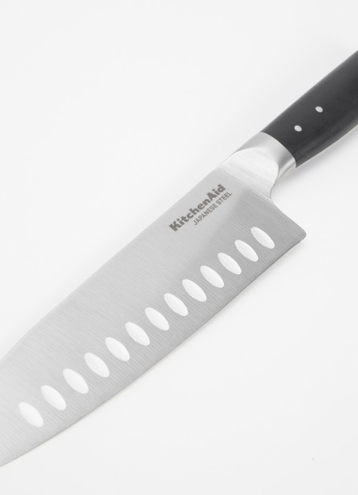 KitchenAid Gourmet santokumes 31 cm - voorkant 2 zwart