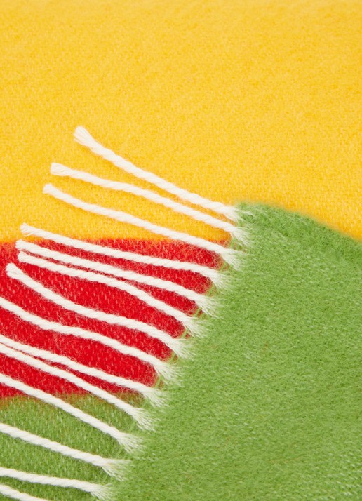 Klippan Arty plaid van wol 130 x 200 cm - detail 3 geel
