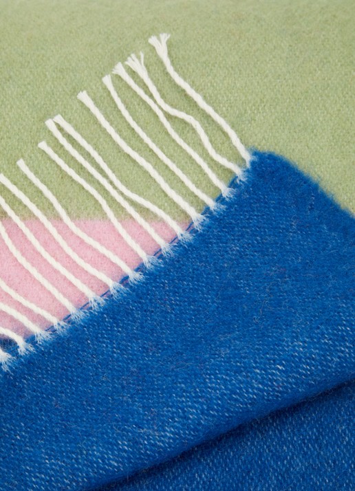Klippan Arty plaid van wol 130 x 200 cm - detail groen