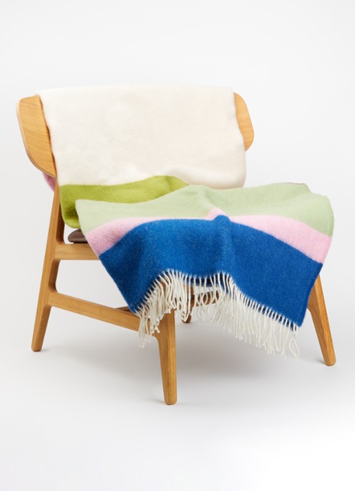 Klippan Arty plaid van wol 130 x 200 cm - voorkant 3 groen