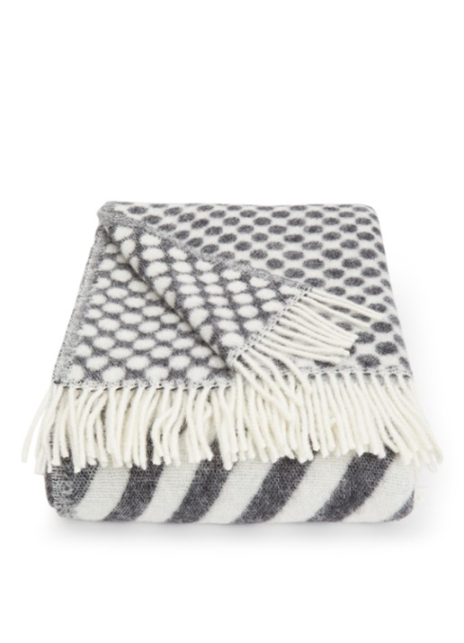 Klippan Dot and Stripe plaid van lamswol 130 x 180 cm