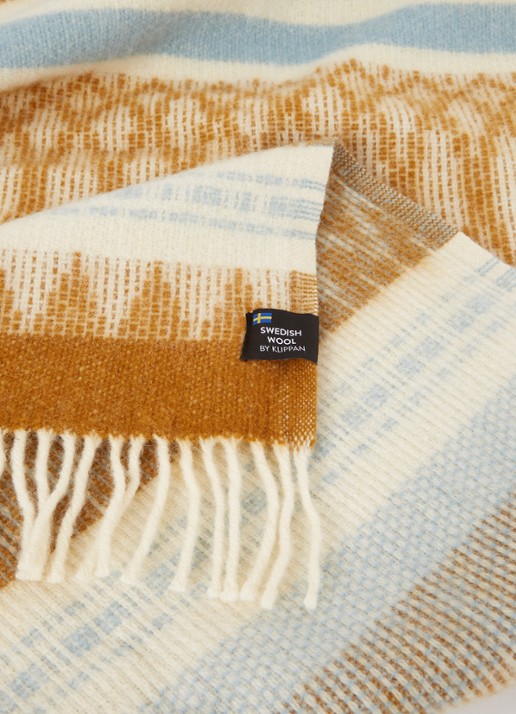 Klippan Freja Plaid van wol 130 x 200 cm - detail 3 abrikoos
