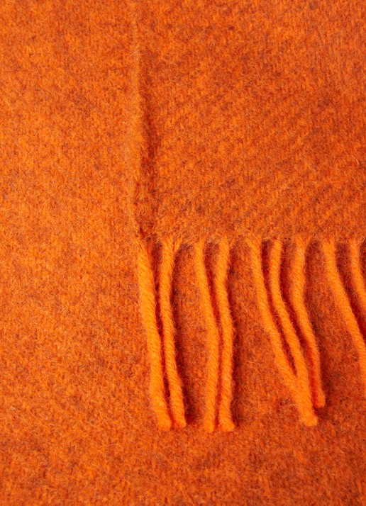 Klippan Gotland plaid van wol 130 x 200 cm - detail 3 orange