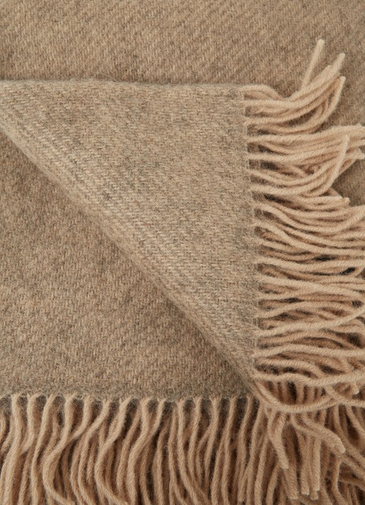 Klippan Gotland plaid van wol 130 x 200 cm - detail zand