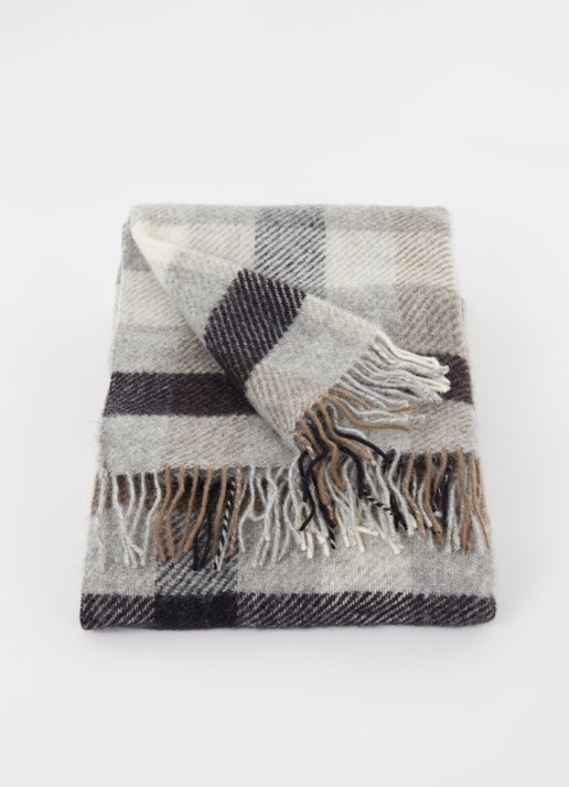Klippan Gotland plaid van wol 130 x 200 cm - voorkant 2 grijs