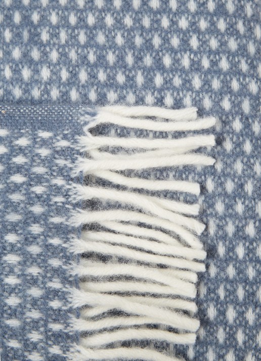 Klippan Knut plaid van lamswol 130 x 200 cm - detail blauw