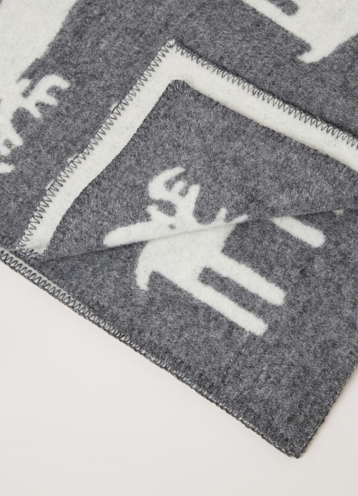 Klippan Moose plaid van lamswol 130 x 180 cm  - detail 3 grijs
