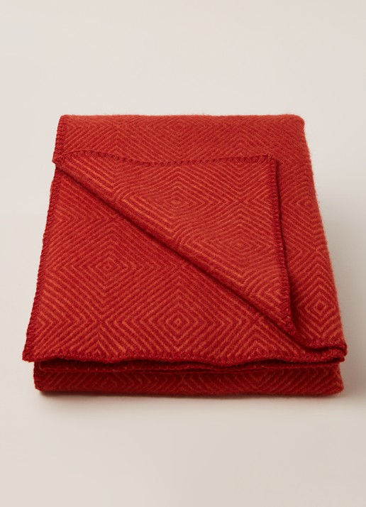Klippan Nova plaid van lamswol 130 x 180 cm - voorkant 2 steenrood
