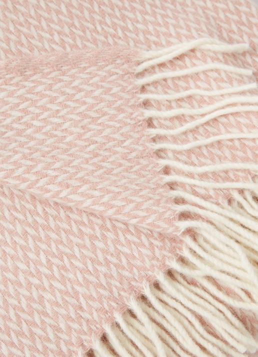 Klippan Pulse plaid van wol 200 x 130 cm - detail 3 lichtroze