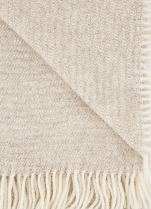 Klippan Ralph plaid van wol 130 x 200 cm - detail beige