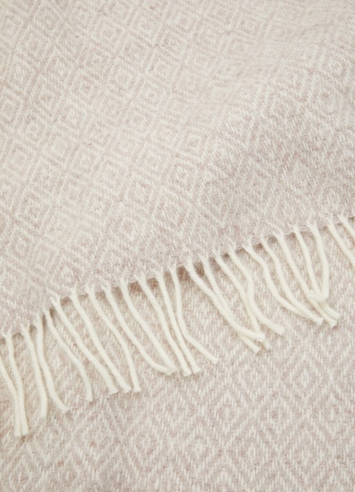 Klippan Stella plaid van lamswol 130 x 200 cm - detail beige