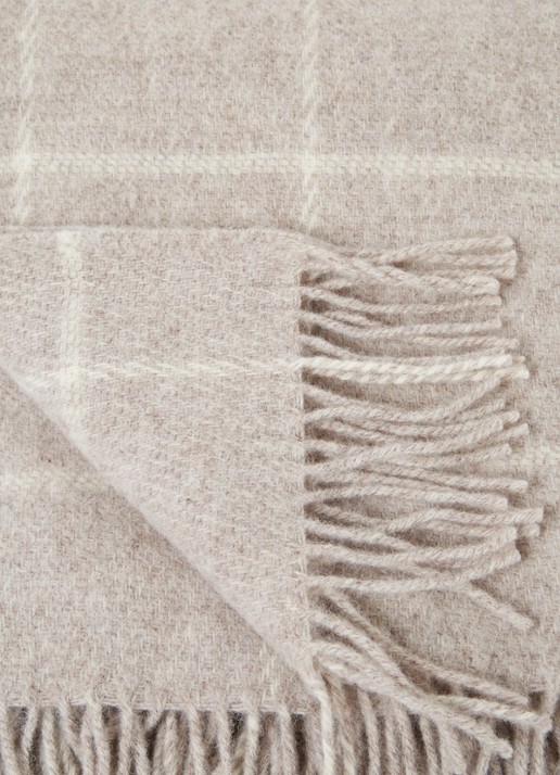 Klippan Vinga plaid van lamswol 130 x 200 cm - detail beige