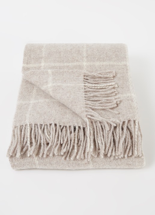 Klippan Vinga plaid van lamswol 130 x 200 cm - voorkant 3 beige