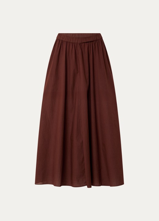 Knit-ted Cato midi rok met steekzakken - voorkant 3 kastanjebruin