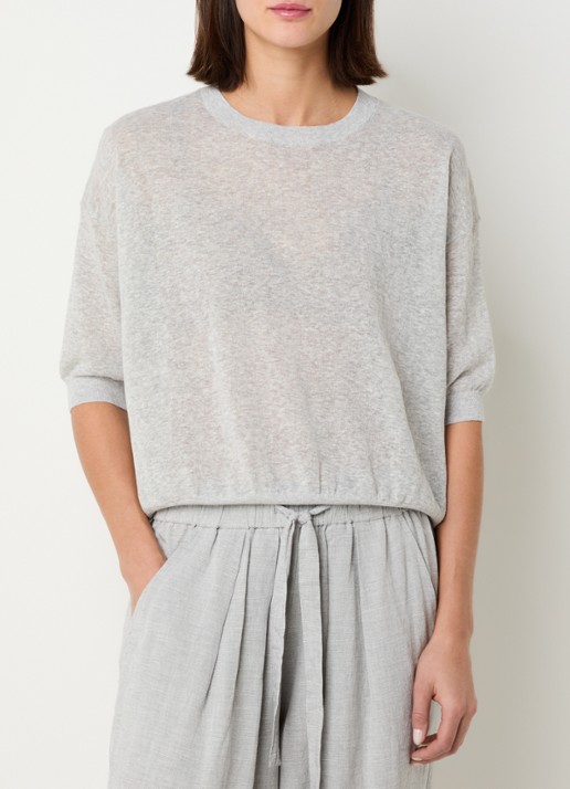 Knit-ted Fanes fijngebreide top in linnenblend