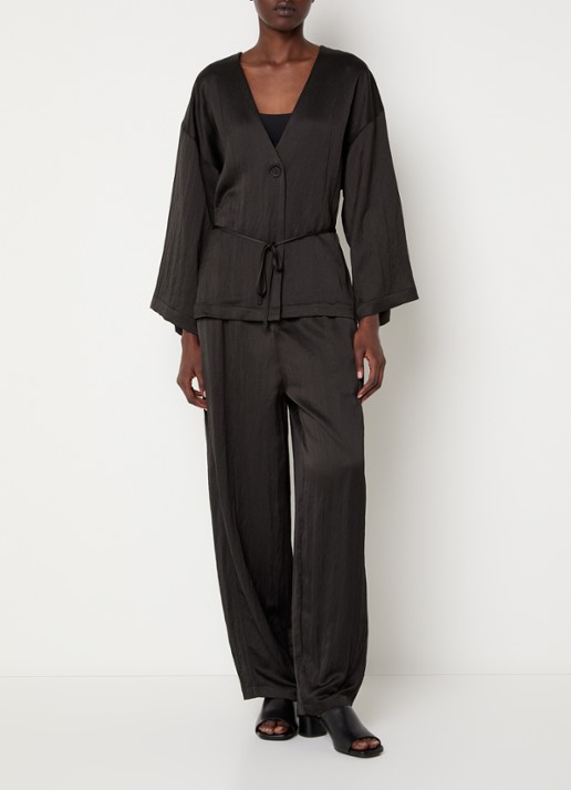 Knit-ted Jeremy tuniek met ceintuur - voorkant 4 zwart