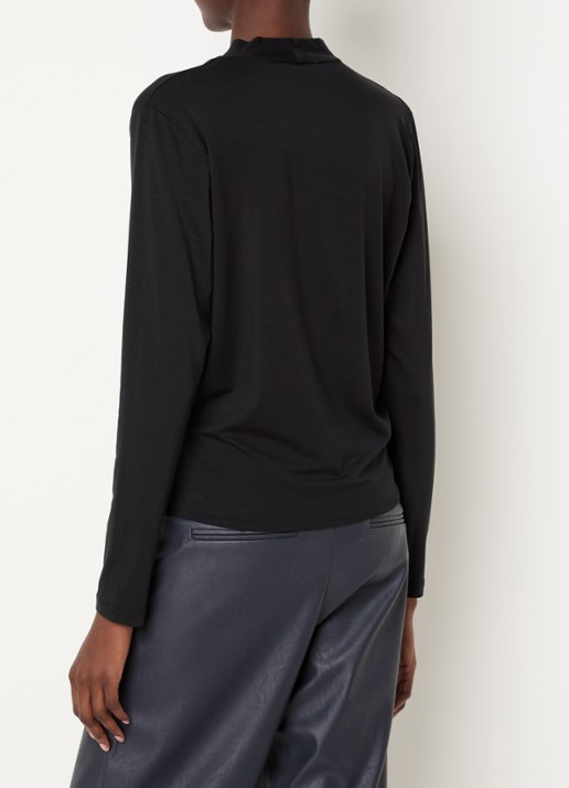Knit-ted Jetty wikkeltop met V-hals - achterkant zwart