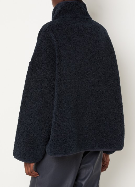 Knit-ted Jill jack van teddy met steekzakken - achterkant donkerblauw