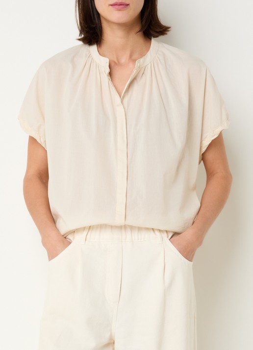 Knit-ted Lotus blouse met plooidetail