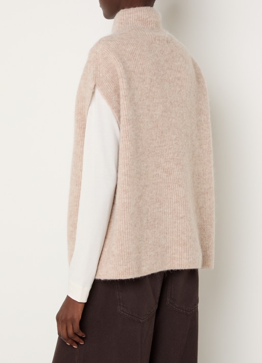 Knit-ted Rave spencer met opstaande kraag - achterkant 2 creme