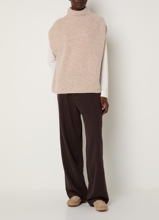 Knit-ted Rave spencer met opstaande kraag - voorkant 4 creme
