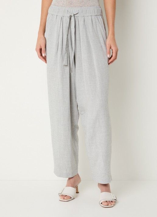 Knit-ted Sally high waist straight fit pantalon in linnenblend