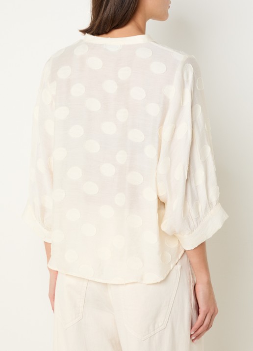 Knit-ted Xena blouse met borduring - achterkant 4 gebroken wit