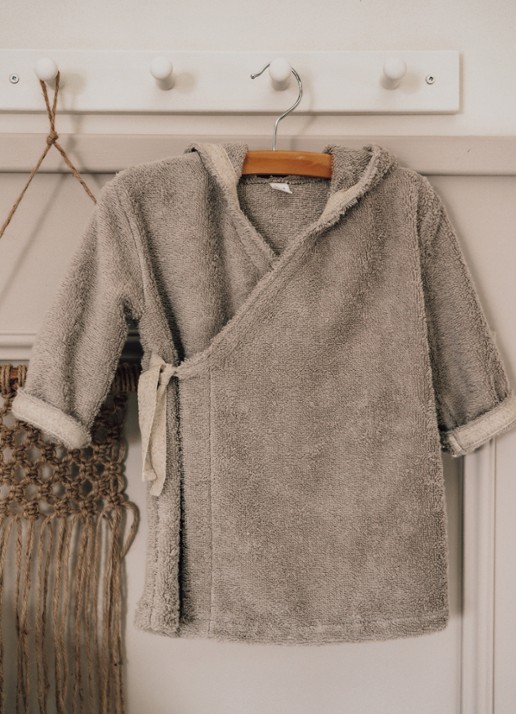 Koeka Dijon Daily badjas met capuchon - detail 2 beige