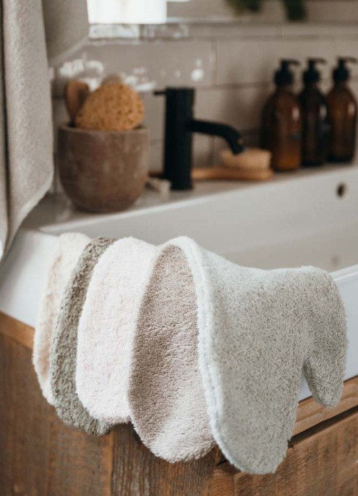 Koeka Dijon Daily Douche washand 42 x 18 cm - detail 4 gebroken wit