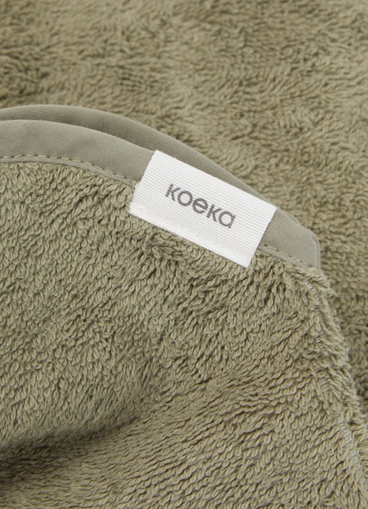 Koeka Dijon Daily Douche washand 42 x 18 cm - detail olijfgroen
