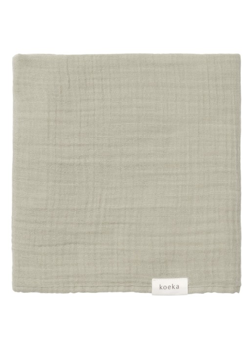 Koeka Faro hydrofiele doek van katoen 75 x 75 cm - voorkant 2 lindegroen