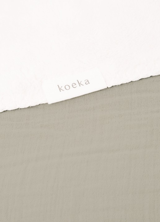 Koeka Teddy Faro wiegdeken 100 x 75 cm - voorkant 2 lindegroen