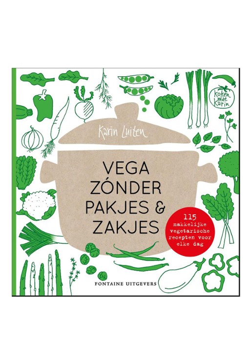 Koken Met Karin 01. Koken Met Karin: Vega Zonder Pakjes & Zakjes - voorkant hardcover