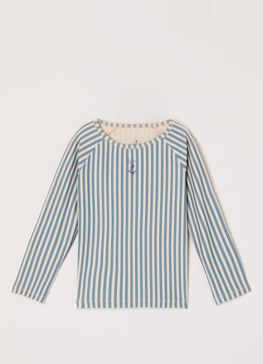 Konges Sløjd Aster uv-bestendig zwemshirt met print - voorkant donkerblauw