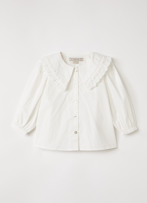 Konges Sløjd Blouse met kraag - voorkant wit