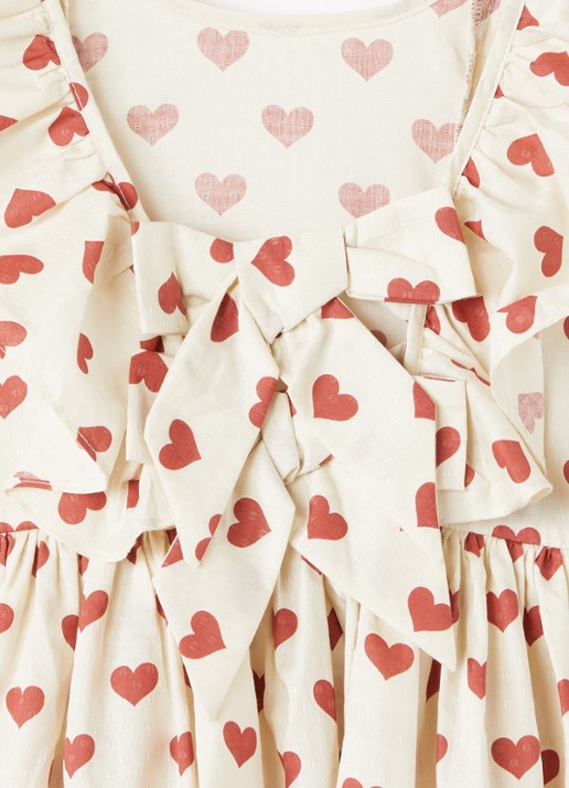 Konges Sløjd Cianna jurk met print - detail beige