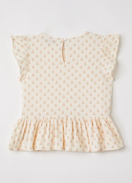 Konges Sløjd Coco jurk met bloemenprint - voorkant 2 beige