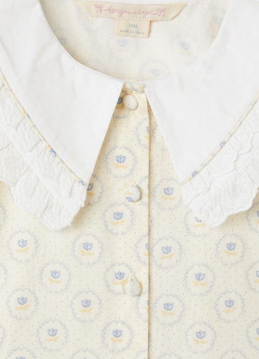 Konges Sløjd Coeur blousejurk met bloemenprint - detail 3 beige