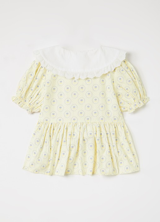 Konges Sløjd Coeur blousejurk met bloemenprint - voorkant 2 beige