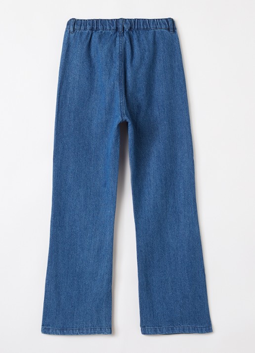 Konges Sløjd Elba flared jeans met donkere wassing - voorkant 3 indigo