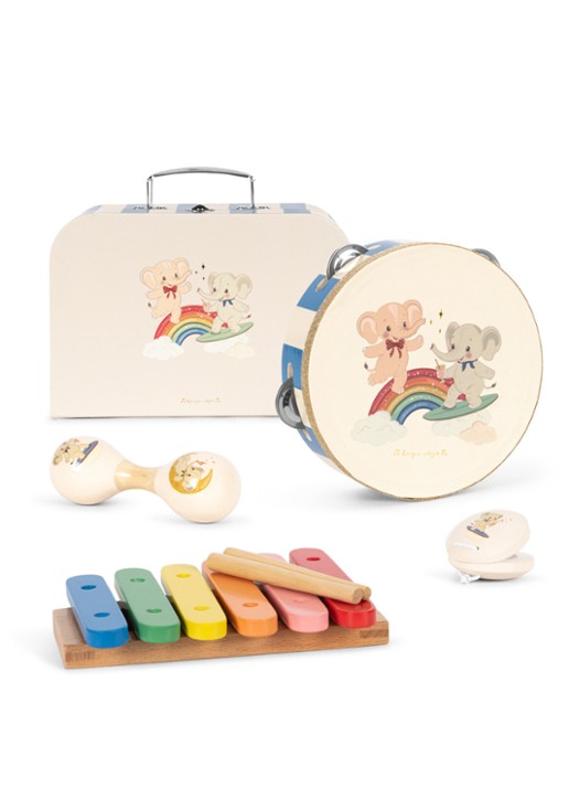 Konges Sløjd Elephant muziekinstrumenten set 4-delig