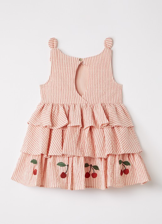 Konges Sløjd Ellie jurk met streepprint - voorkant 2 rood